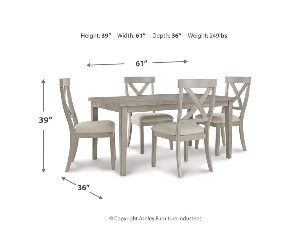 Parellen Dining Table and 4 Chairs
