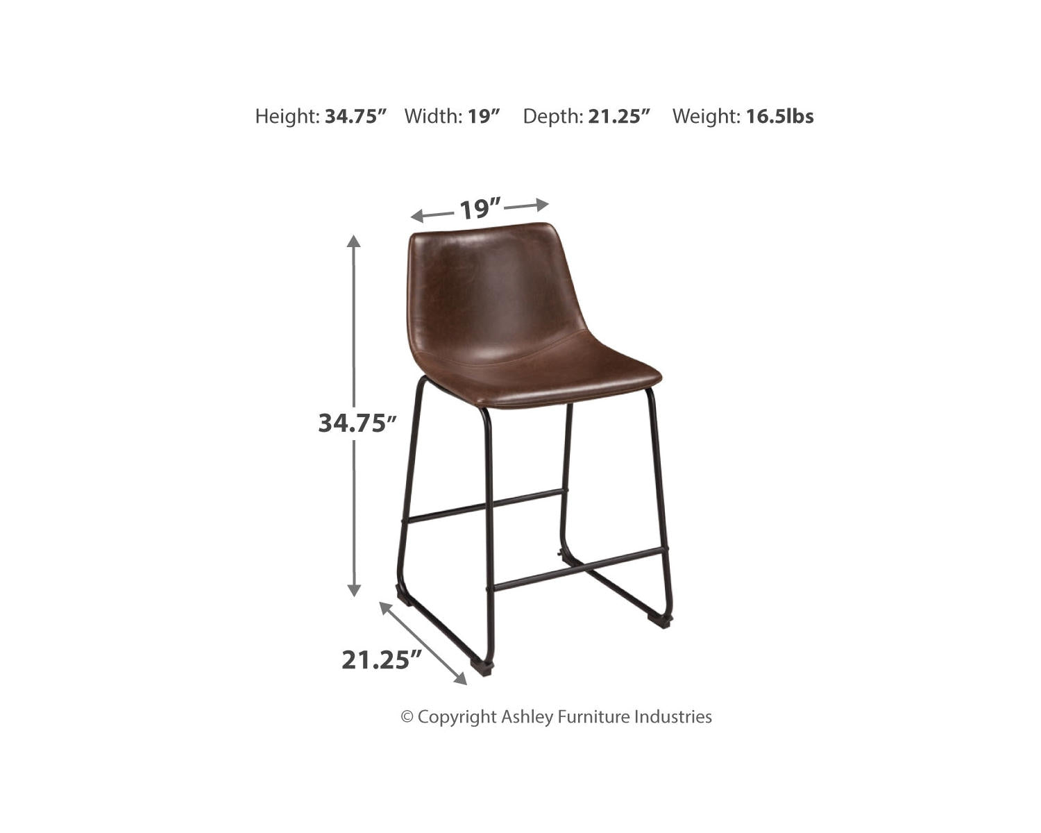 Centiar Counter Height Bar Stool (Set of 2)