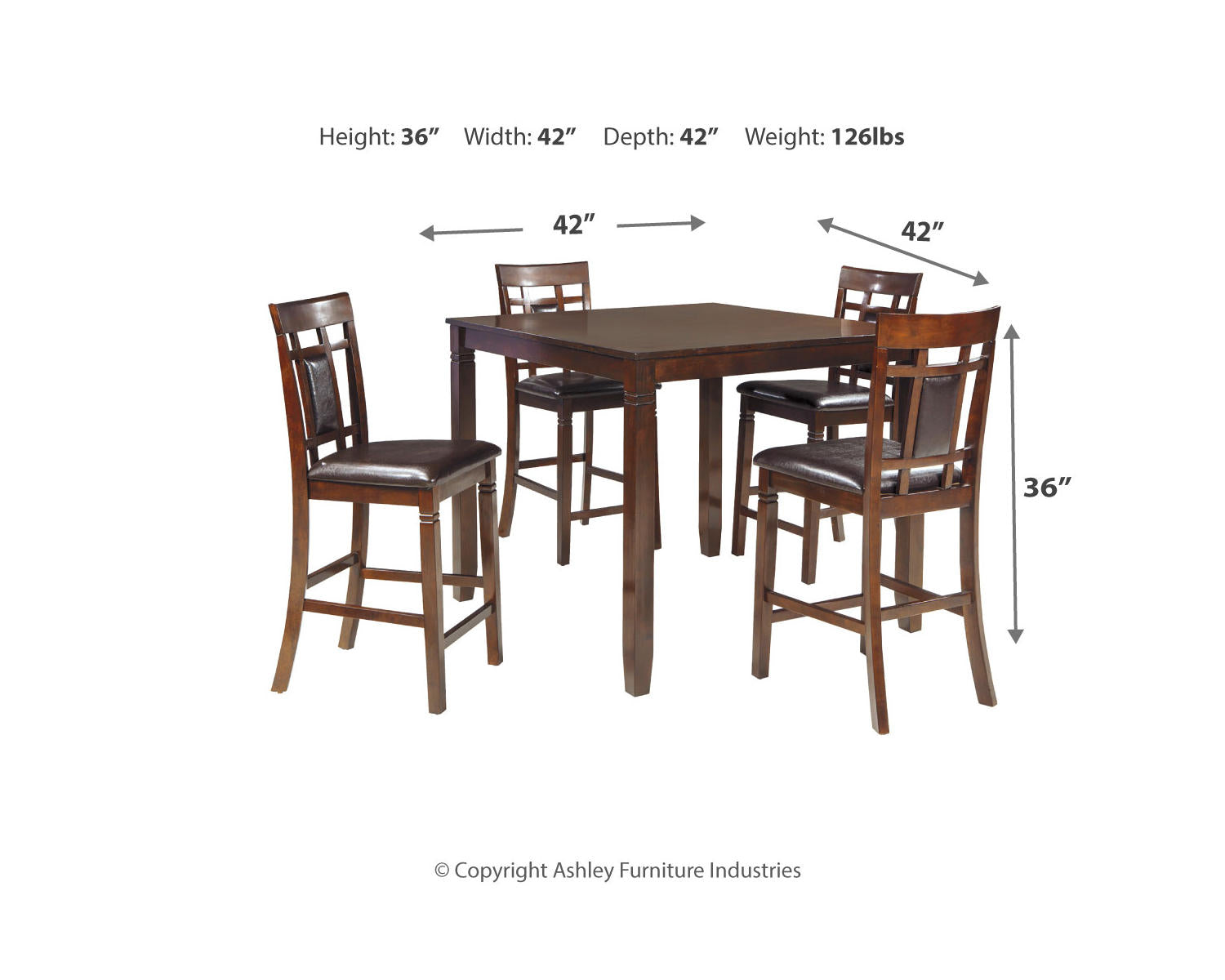 Bennox Counter Height Dining Table and Bar Stools (Set of 5)