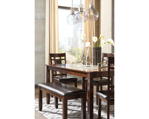 Bennox Dining Table and Chairs with Bench (Set of 6)