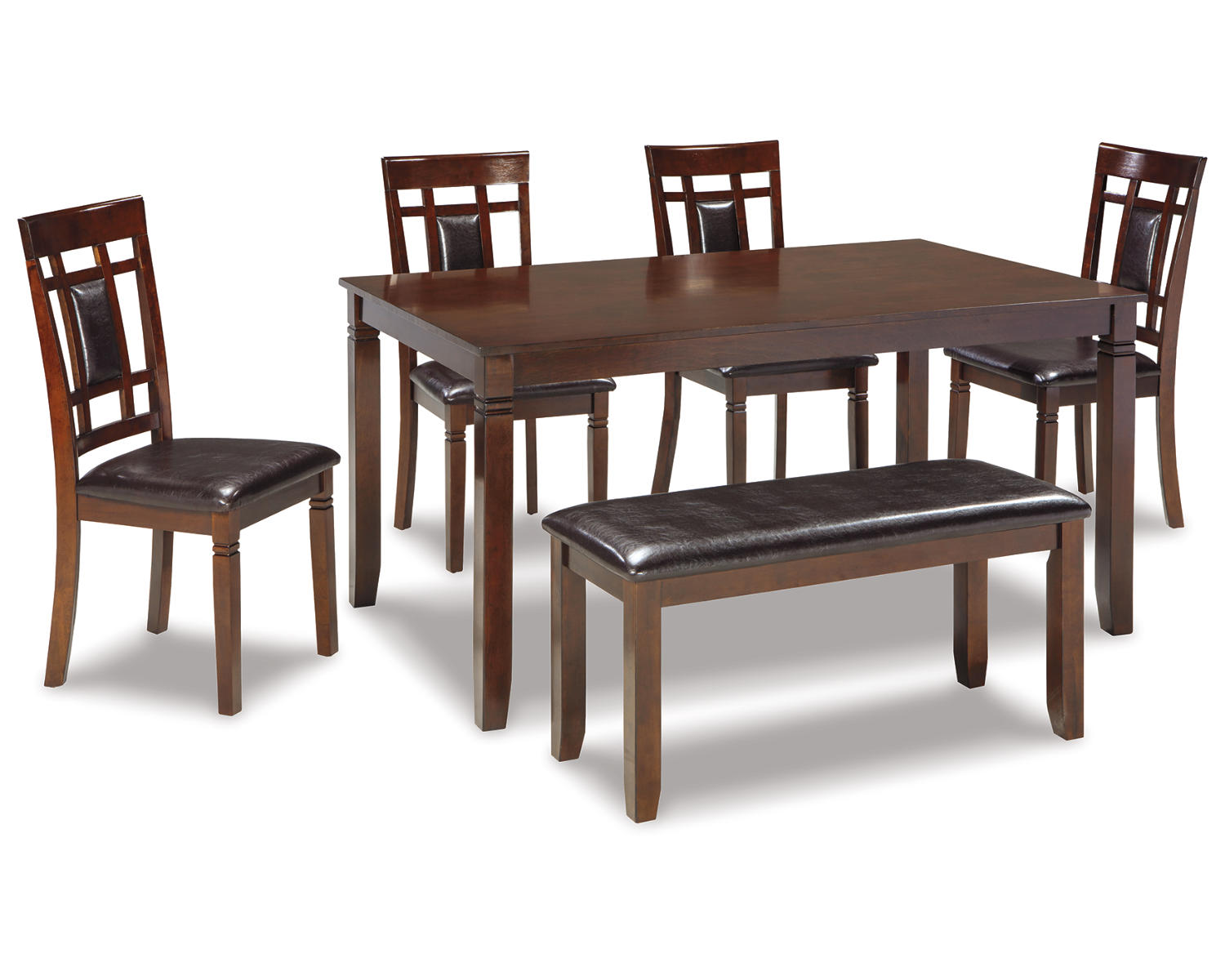 Bennox Dining Table and Chairs with Bench (Set of 6)