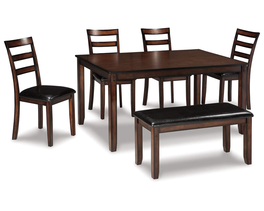 Coviar Dining Table and Chairs with Bench (Set of 6)