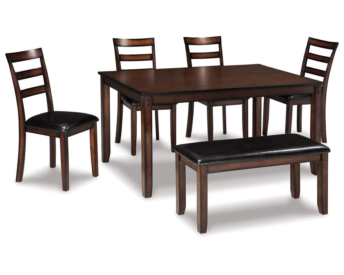 Coviar Dining Table and Chairs with Bench (Set of 6)
