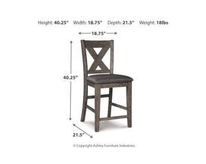 Caitbrook Counter Height Dining Table and 4 Barstools