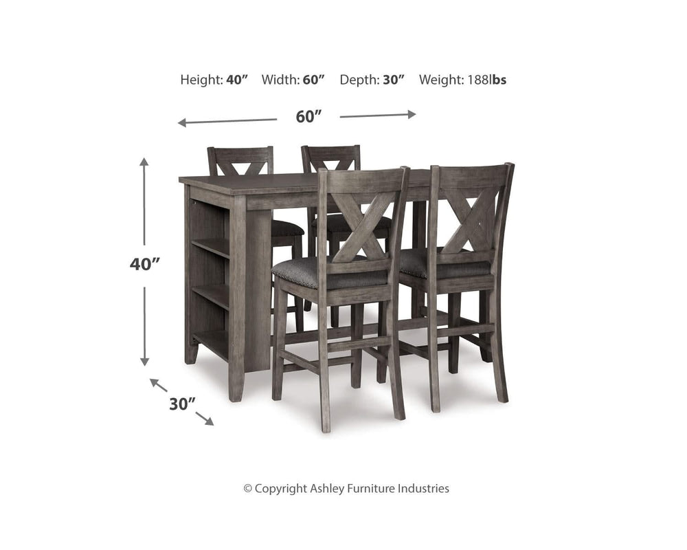 Caitbrook Counter Height Dining Table and 4 Barstools