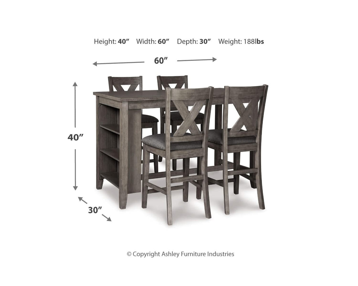 Caitbrook Counter Height Dining Table and 4 Barstools