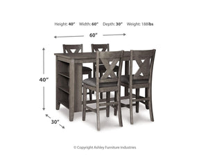 Caitbrook Counter Height Dining Table and 4 Barstools