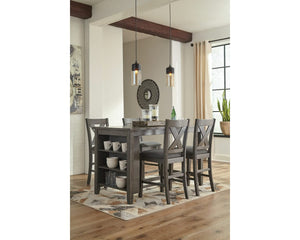 Caitbrook Counter Height Dining Table and 4 Barstools