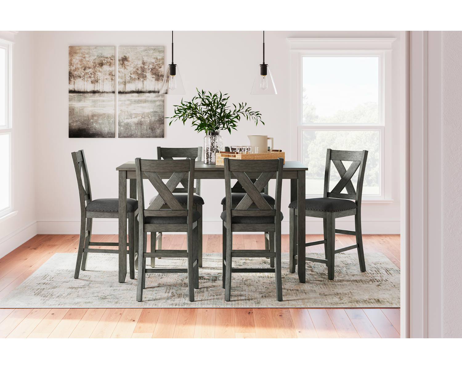 Caitbrook Counter Height Dining Table and Bar Stools (Set of 7)