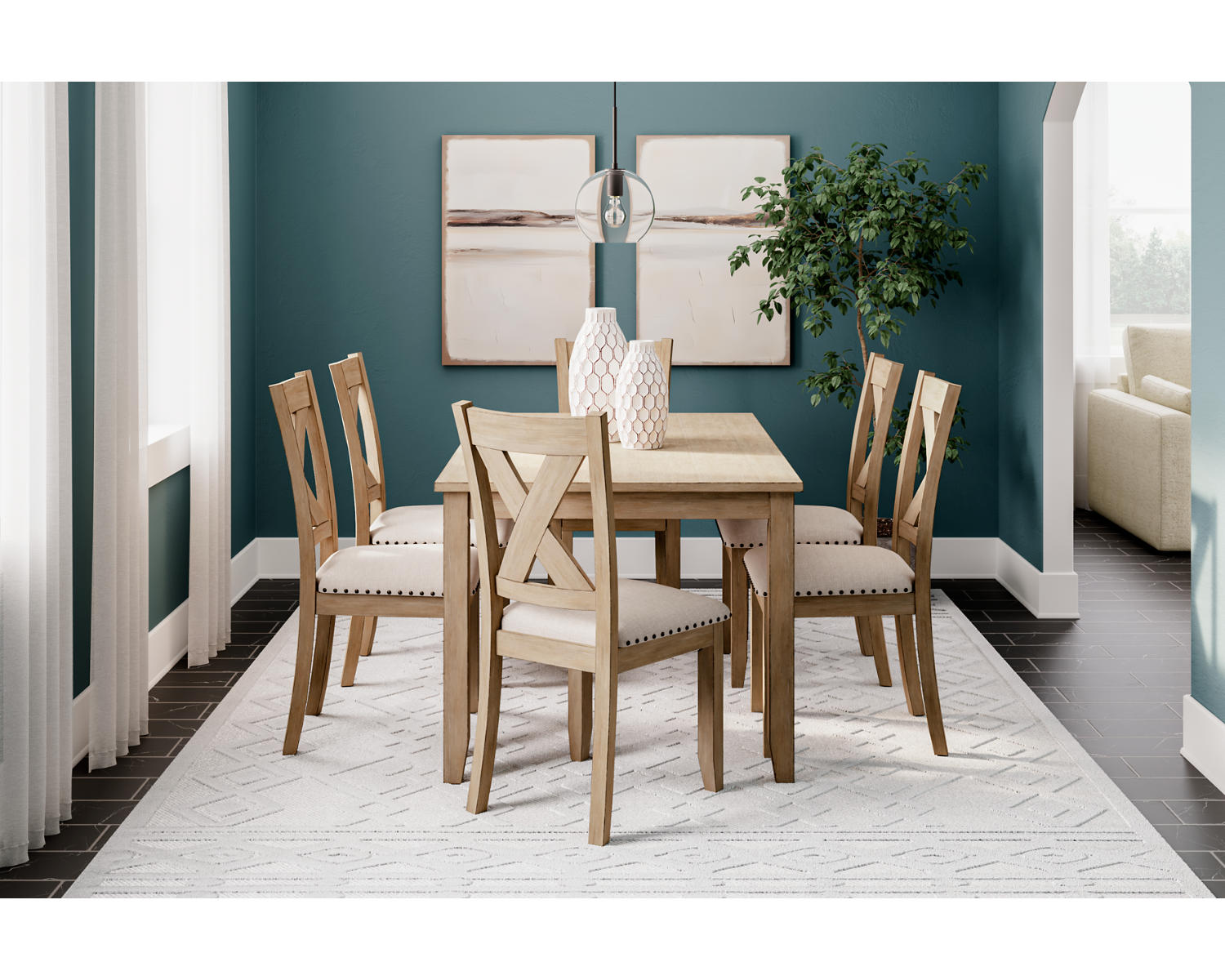 Sanbriar Dining Table and Chairs (Set of 7)
