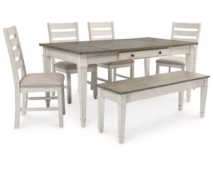 Skempton Dining Table, 4 Chairs, and Bench