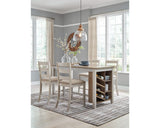 Mesa de comedor Skempton de altura de mostrador y 4 taburetes