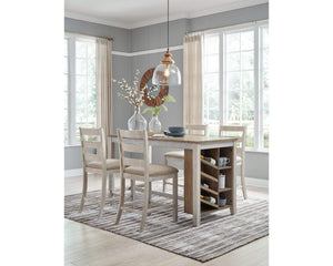 Mesa de comedor Skempton de altura de mostrador y 4 taburetes
