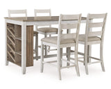 Mesa de comedor Skempton de altura de mostrador y 4 taburetes