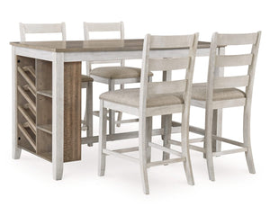 Mesa de comedor Skempton de altura de mostrador y 4 taburetes