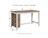 Mesa de comedor Skempton de altura de mostrador y 4 taburetes