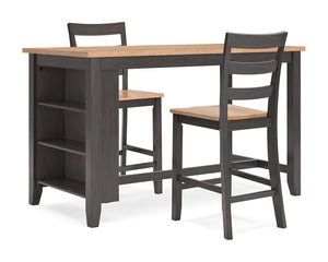 Mesa de comedor Gesthaven de altura de mostrador y 2 taburetes