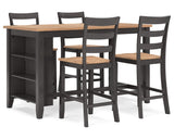 Mesa de comedor Gesthaven de altura de mostrador y 4 taburetes