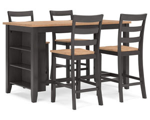 Mesa de comedor Gesthaven de altura de mostrador y 4 taburetes