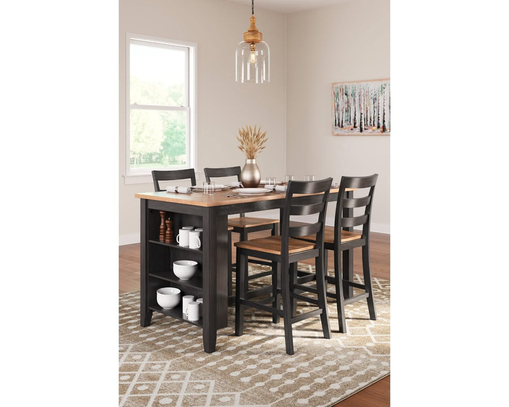 Mesa de comedor Gesthaven de altura de mostrador y 4 taburetes