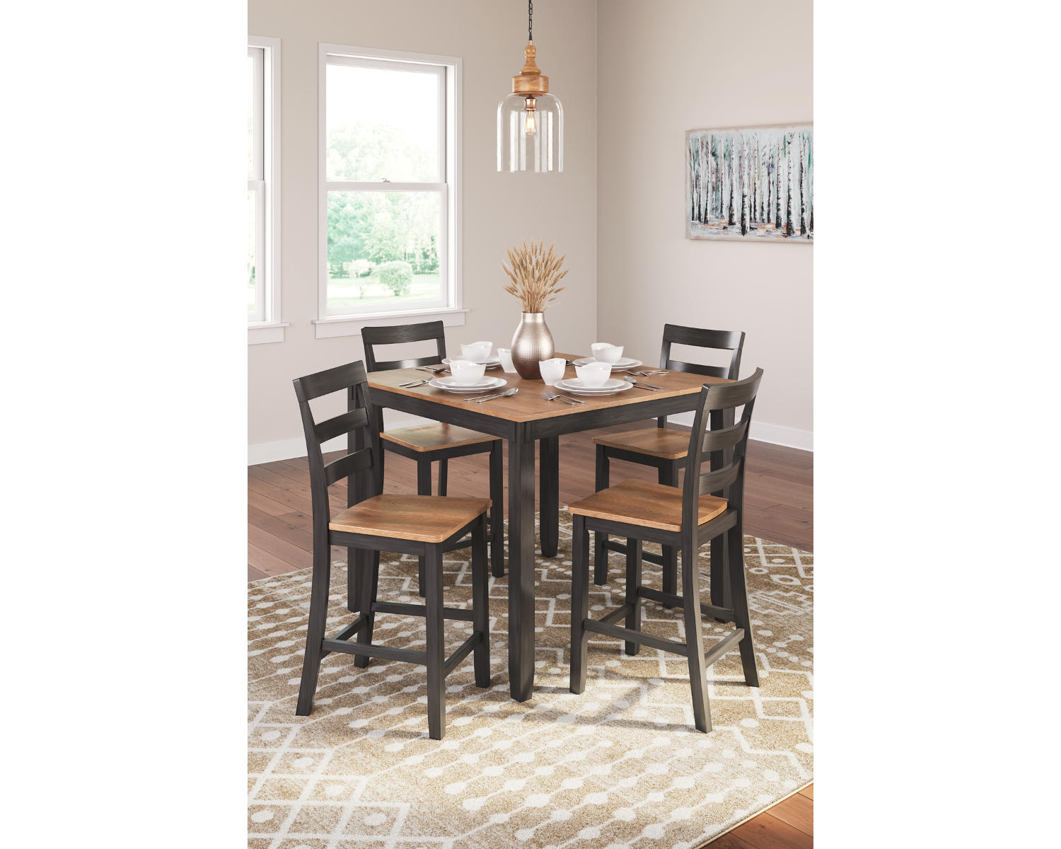 Gesthaven Counter Height Dining Table and 4 Barstools (Set of 5)