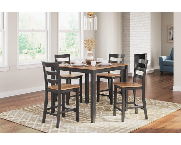 Mesa de comedor Gesthaven de altura de mostrador y 4 taburetes (juego de 5)
