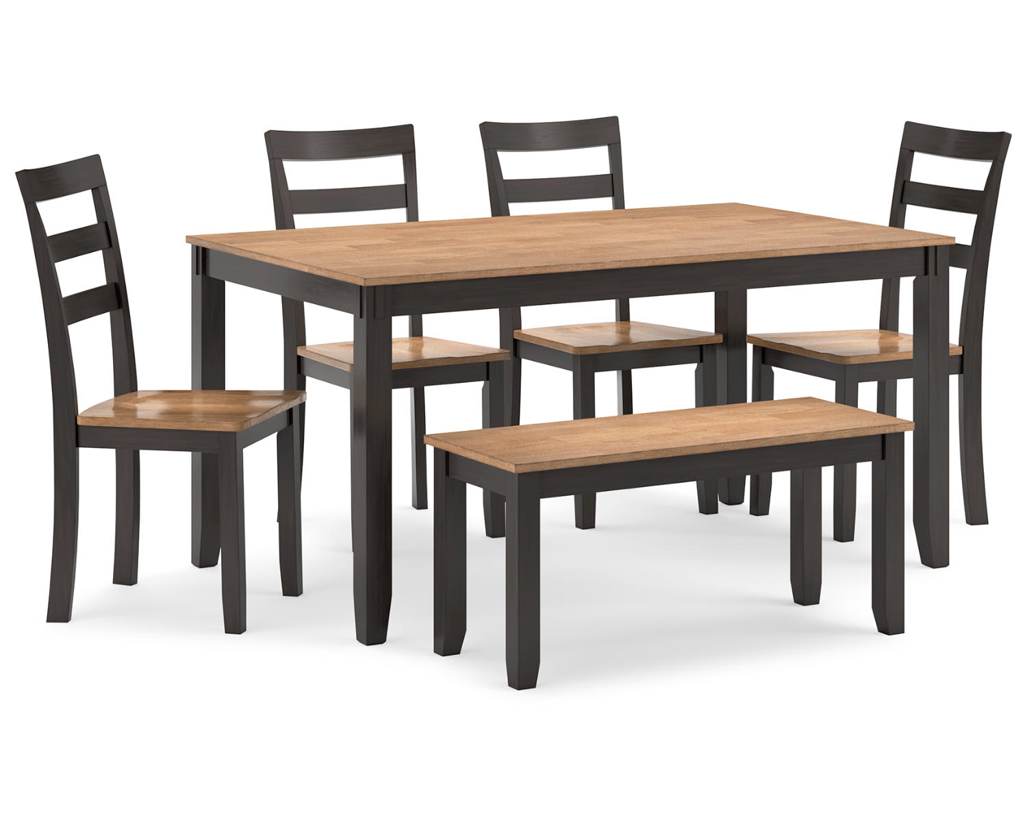 Gesthaven Dining Table with 4 Chairs and Bench (Set of 6)