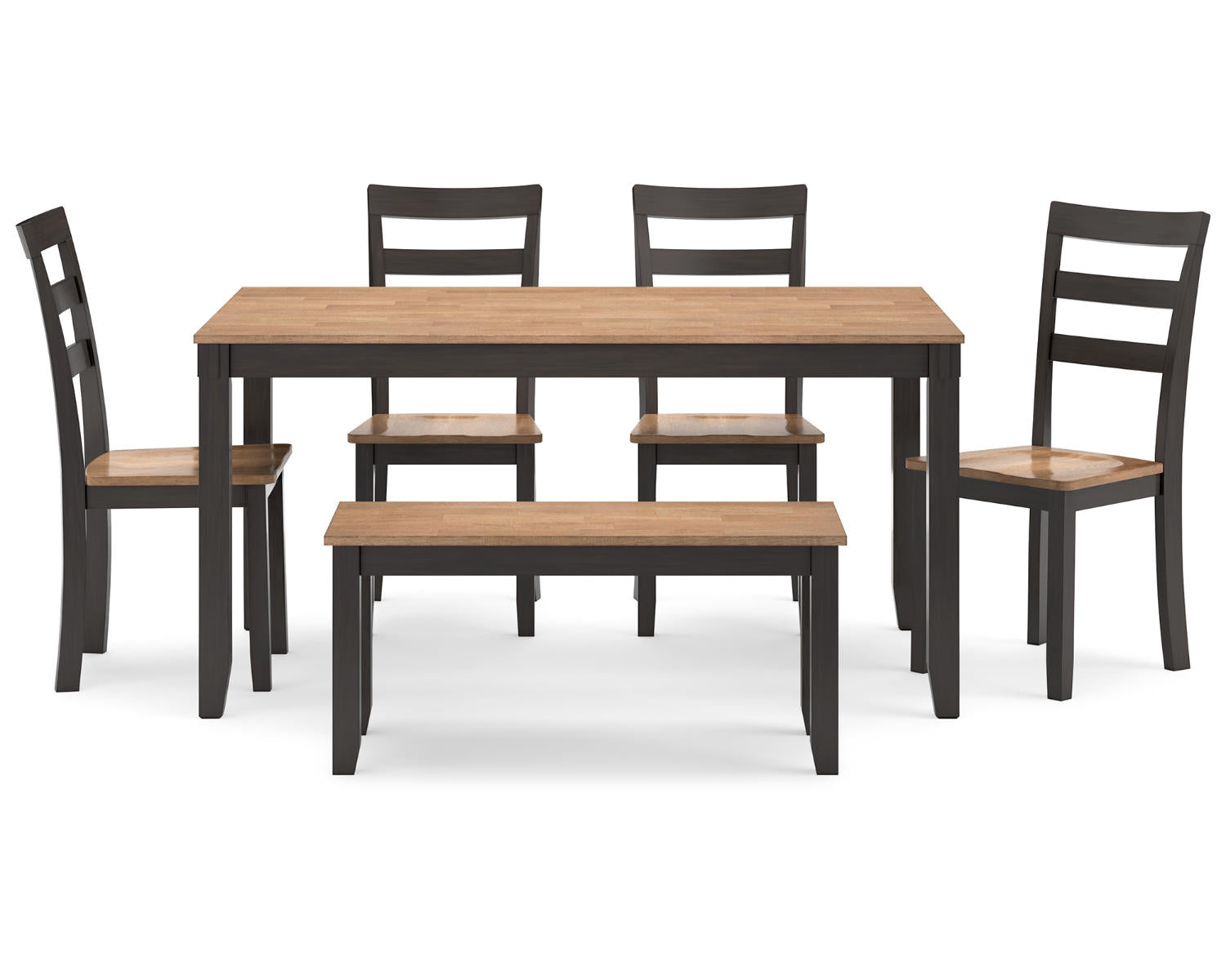 Gesthaven Dining Table with 4 Chairs and Bench (Set of 6)