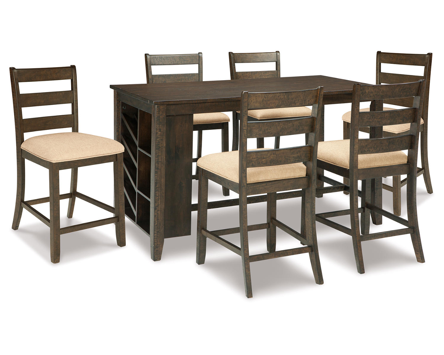 Rokane Counter Height Dining Table and 6 Barstools
