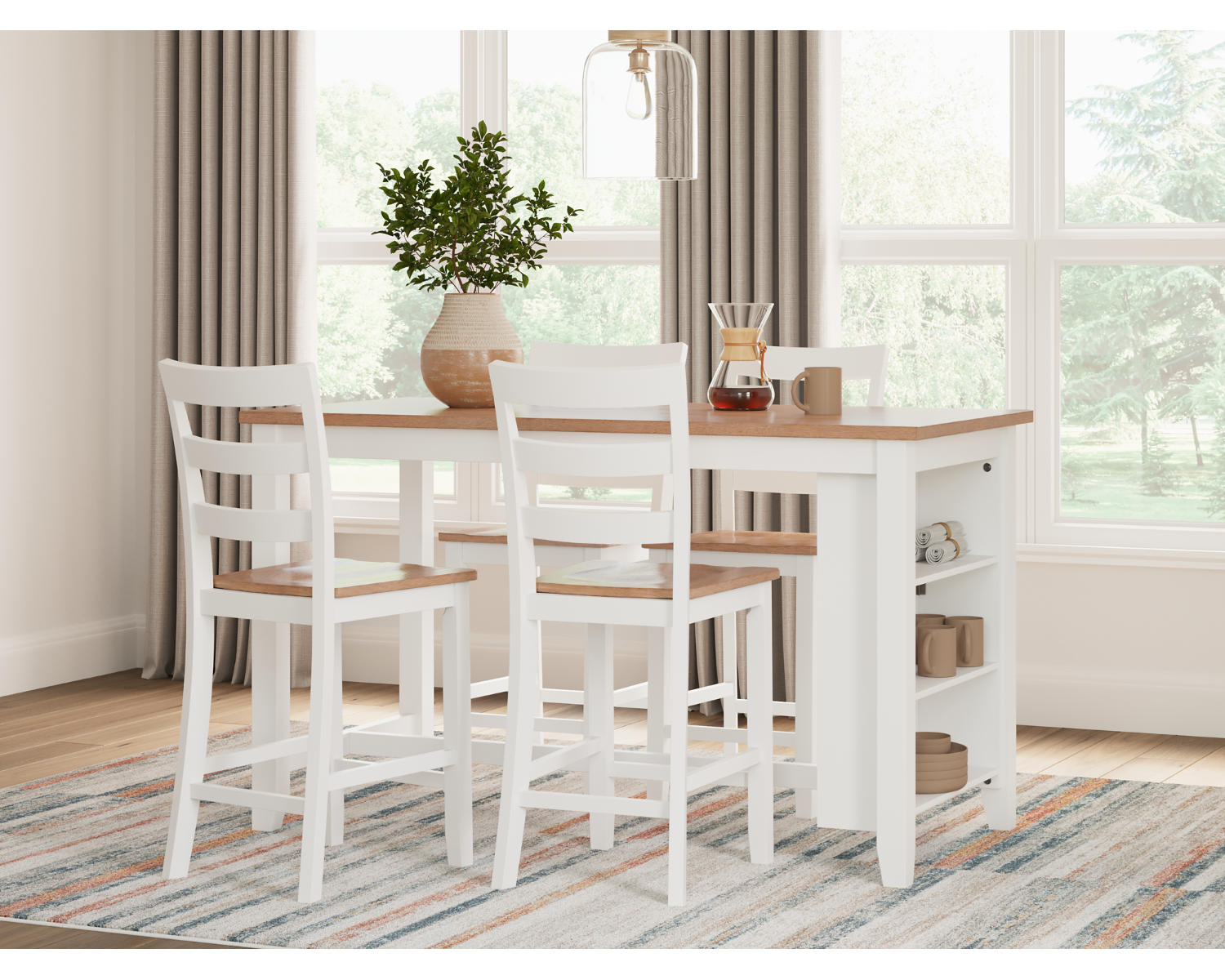 Gesthaven Counter Height Dining Table and 4 Barstools