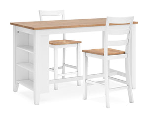 Mesa de comedor Gesthaven de altura de mostrador y 2 taburetes