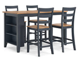 Gesthaven Counter Height Dining Table and 4 Barstools