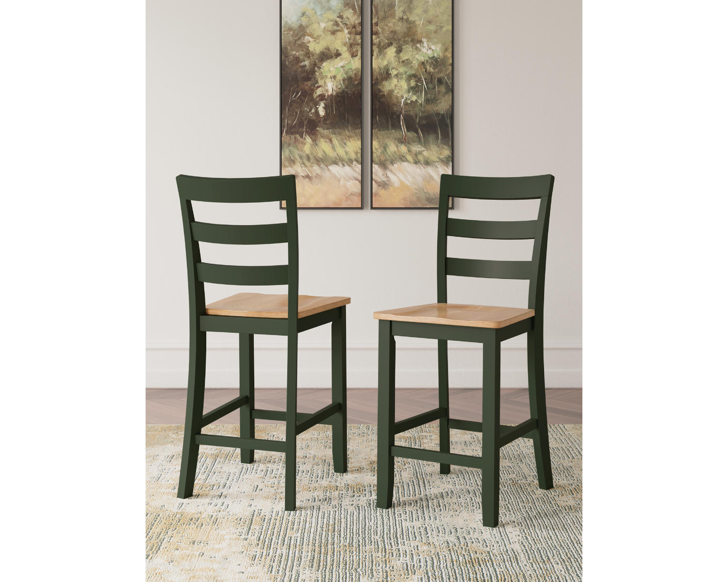 Gesthaven Counter Height Dining Table and 2 Barstools