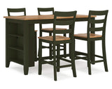 Mesa de comedor Gesthaven de altura de mostrador y 4 taburetes