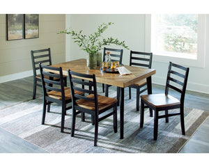 Mesa de comedor y 6 sillas Blondon (juego de 7)