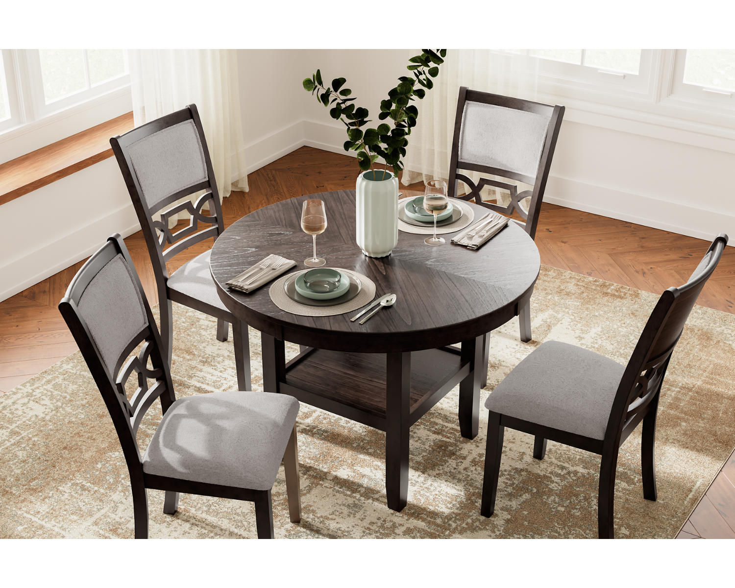 Langwest Dining Table and 4 Chairs (Set of 5)