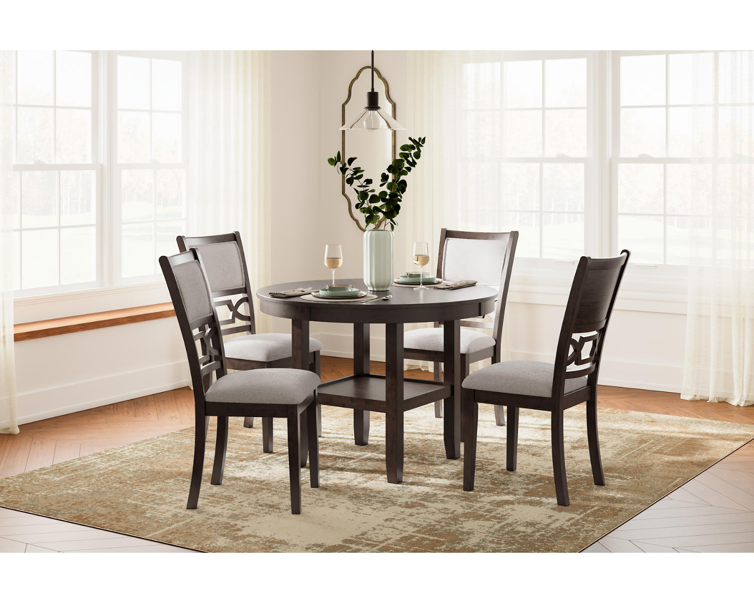 Langwest Dining Table and 4 Chairs (Set of 5)