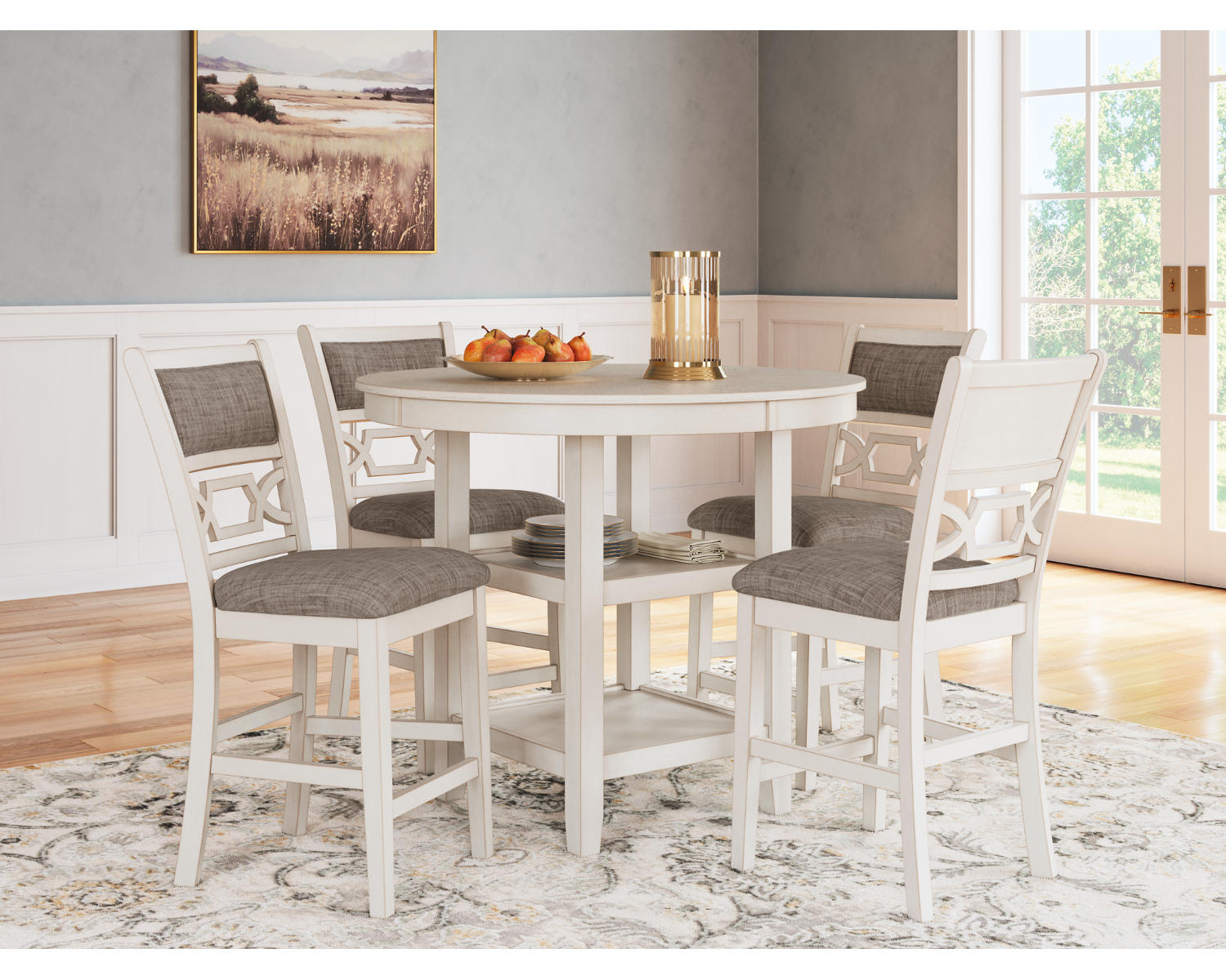Erinberg Counter Height Dining Table and 4 Barstools (Set of 5)