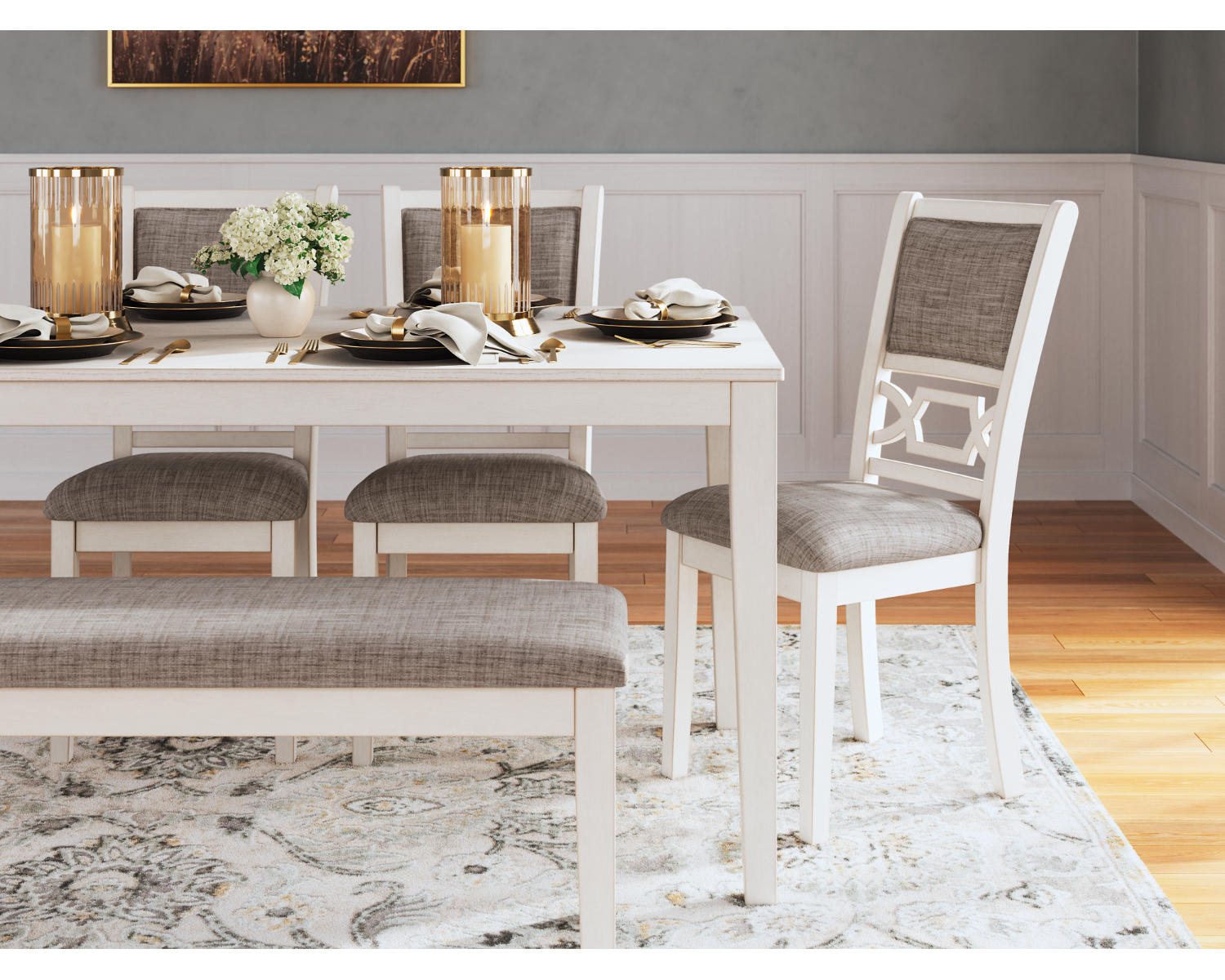 Erinberg Dining Table and 4 Chairs and Bench (Set of 6)