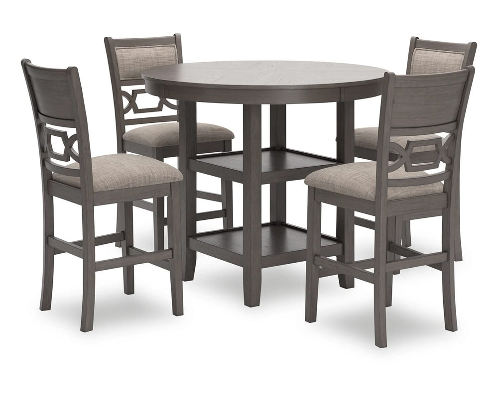 Mesa de comedor Wrenning de altura de mostrador y 4 taburetes (juego de 5)