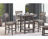 Mesa de comedor Wrenning de altura de mostrador y 4 taburetes (juego de 5)