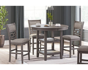 Mesa de comedor Wrenning de altura de mostrador y 4 taburetes (juego de 5)