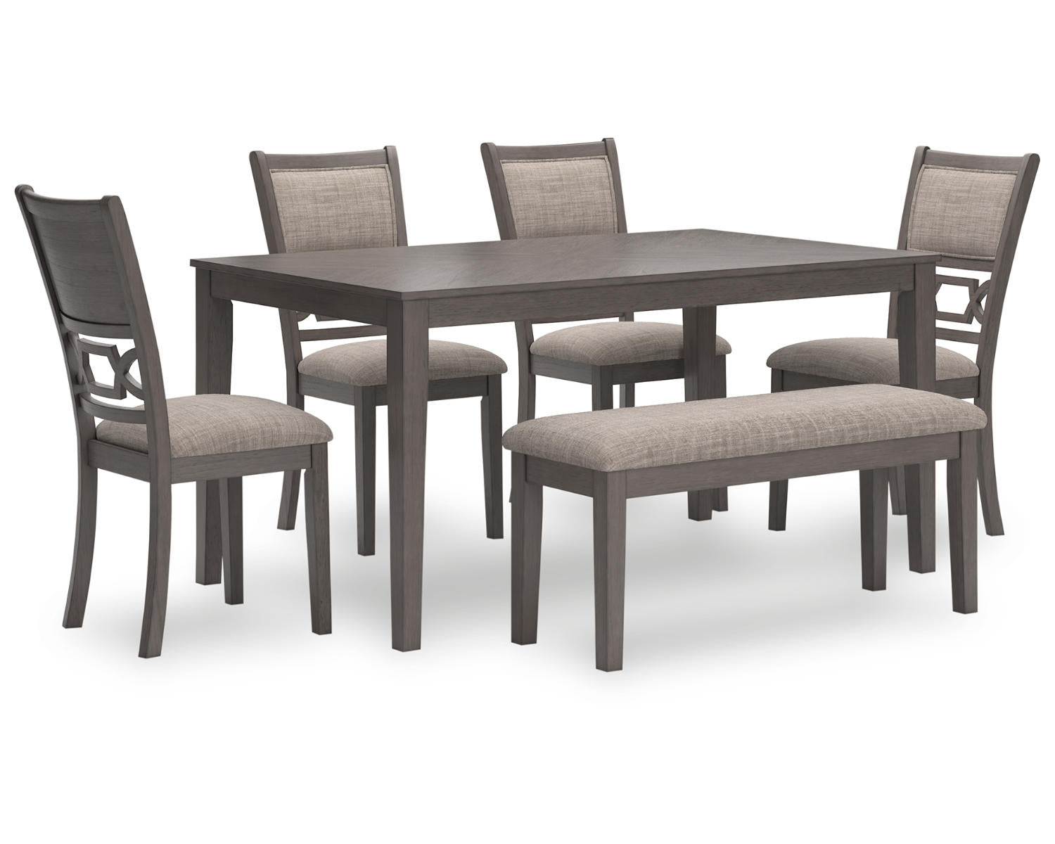 Wrenning Dining Table and 4 Chairs and Bench (Set of 6)