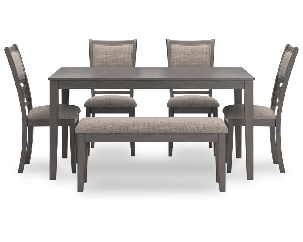 Wrenning Dining Table and 4 Chairs and Bench (Set of 6)