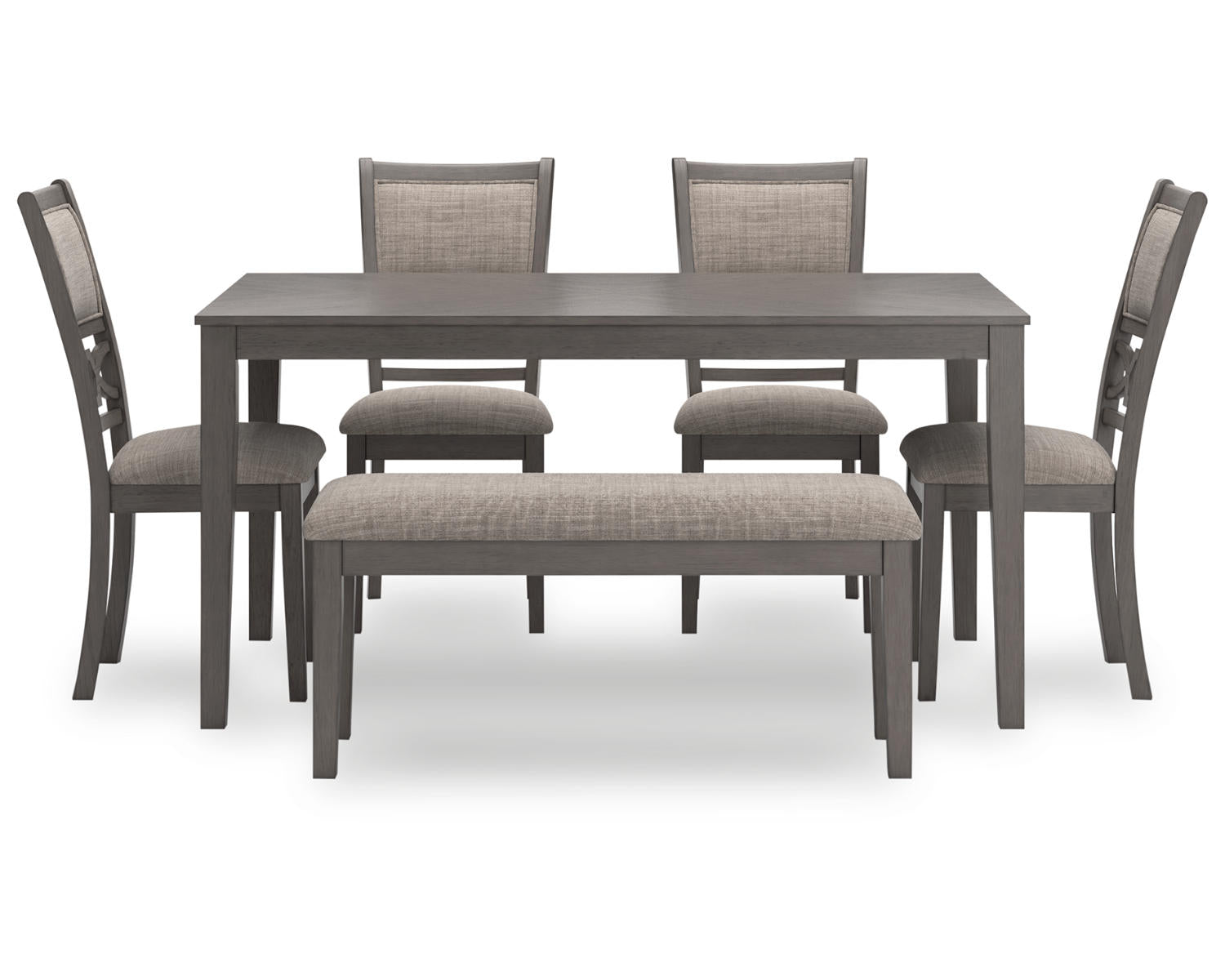 Wrenning Dining Table and 4 Chairs and Bench (Set of 6)
