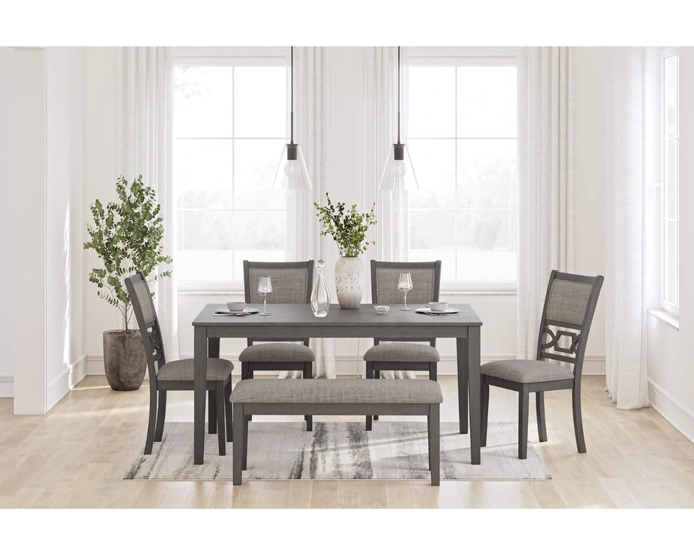 Wrenning Dining Table and 4 Chairs and Bench (Set of 6)
