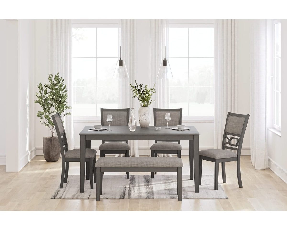 Wrenning Dining Table and 4 Chairs and Bench (Set of 6)