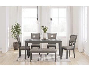 Wrenning Dining Table and 4 Chairs and Bench (Set of 6)