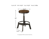 Mesa de comedor Torjin de altura de mostrador y dos taburetes
