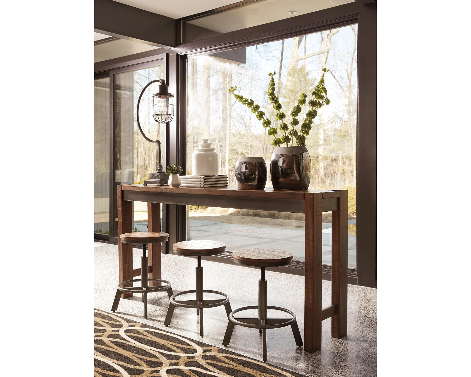 Torjin Counter Height Dining Table with 4 Barstools